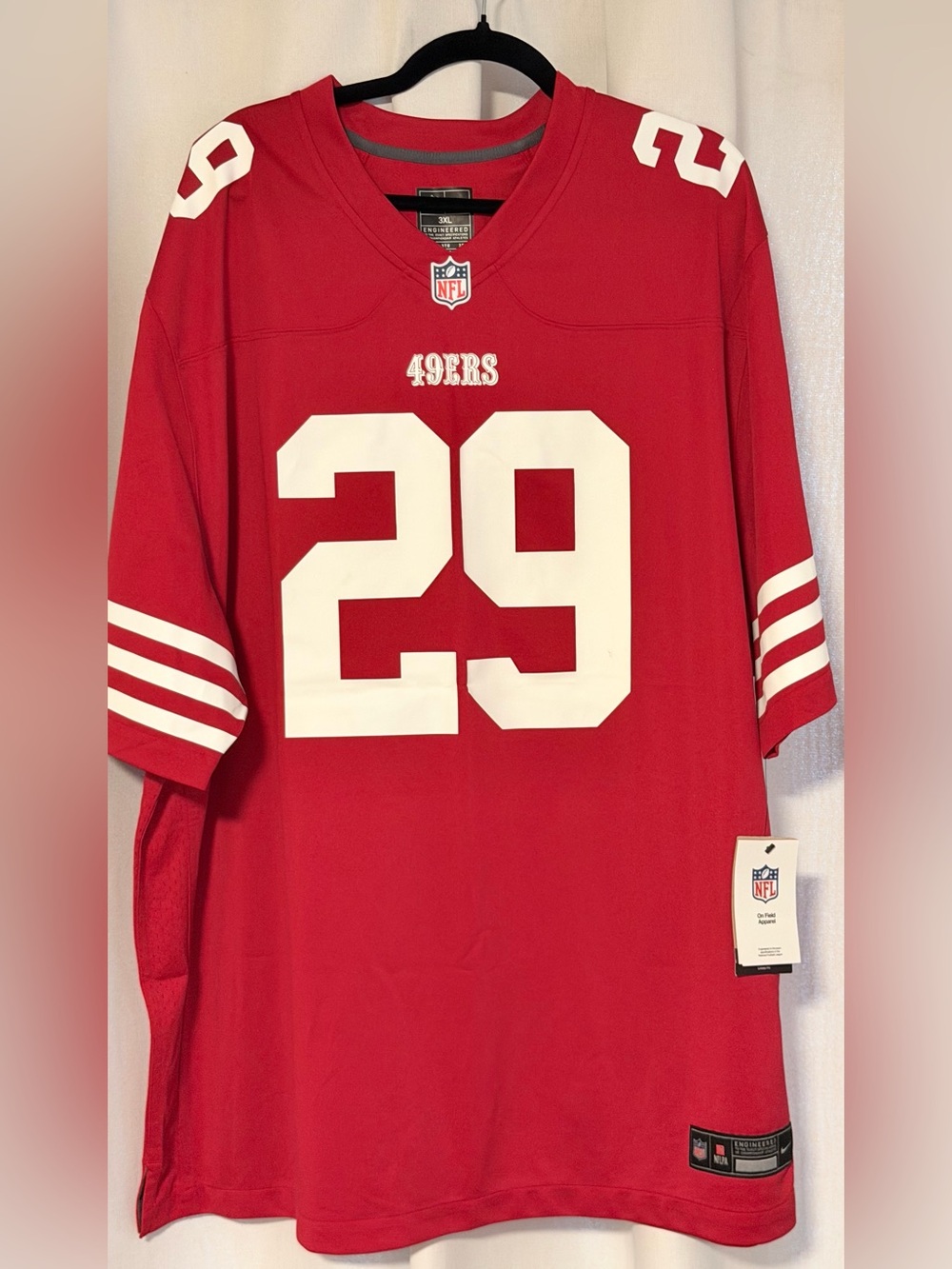 NWT Men's Nike Talanoa Hufanga Scarlet San Francisco 49ers Game Jersey, 3XL